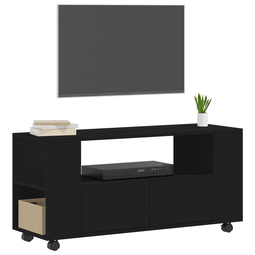 TV-skab Sort 102x34,5x43 cm Træ Materiale