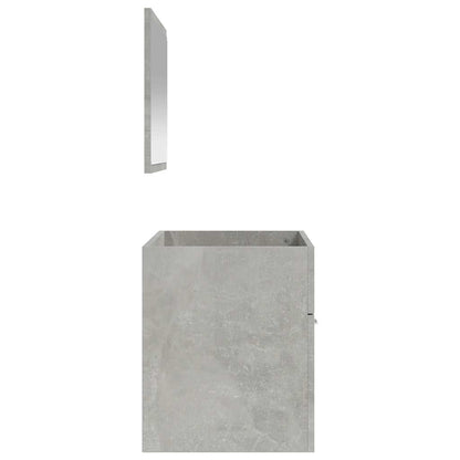 Badschrank mit Spiegel Betongrau Holzwerkstoff