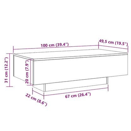 Couchtisch Betongrau 100x49,5x31 cm Holzwerkstoff