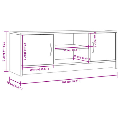 TV-skab Sort 102x30x37,5 cm Træ Materiale