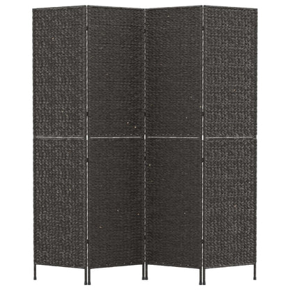 Paravent 4-tlg. Schwarz 163x180 cm Wasserhyazinthe