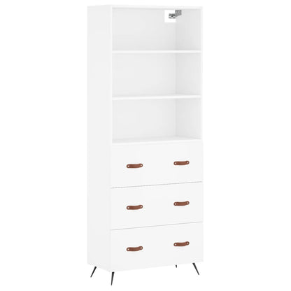Highboard Weiß 69,5x34x180 cm Holzwerkstoff