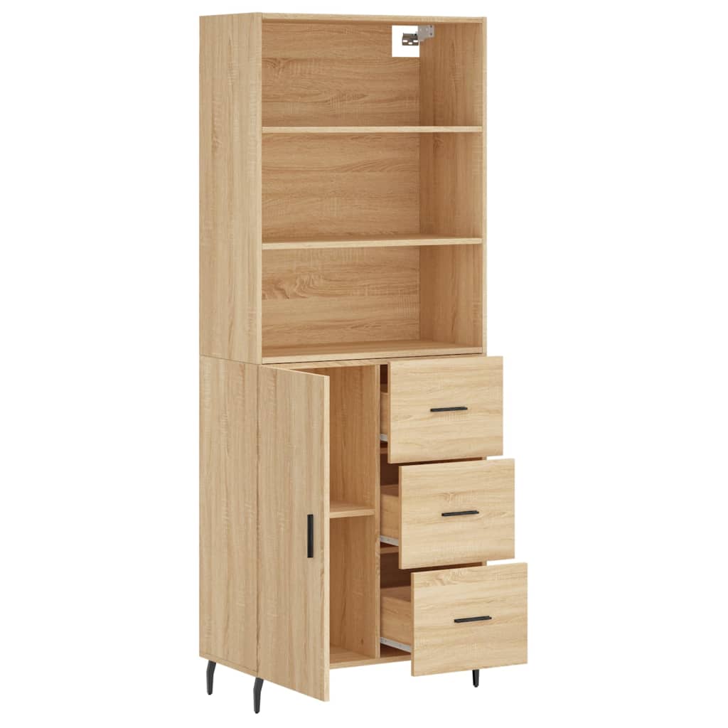 Highboard Sonoma-Eiche 69,5x34x180 cm Holzwerkstoff