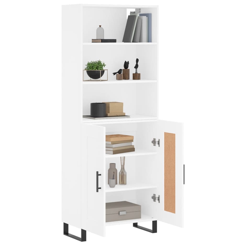 Highboard Weiß 69,5x34x180 cm Holzwerkstoff