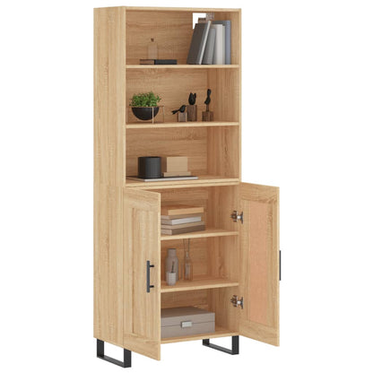Highboard Sonoma-Eiche 69,5x34x180 cm Holzwerkstoff
