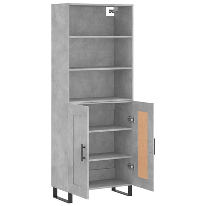Highboard Betongrau 69,5x34x180 cm Holzwerkstoff
