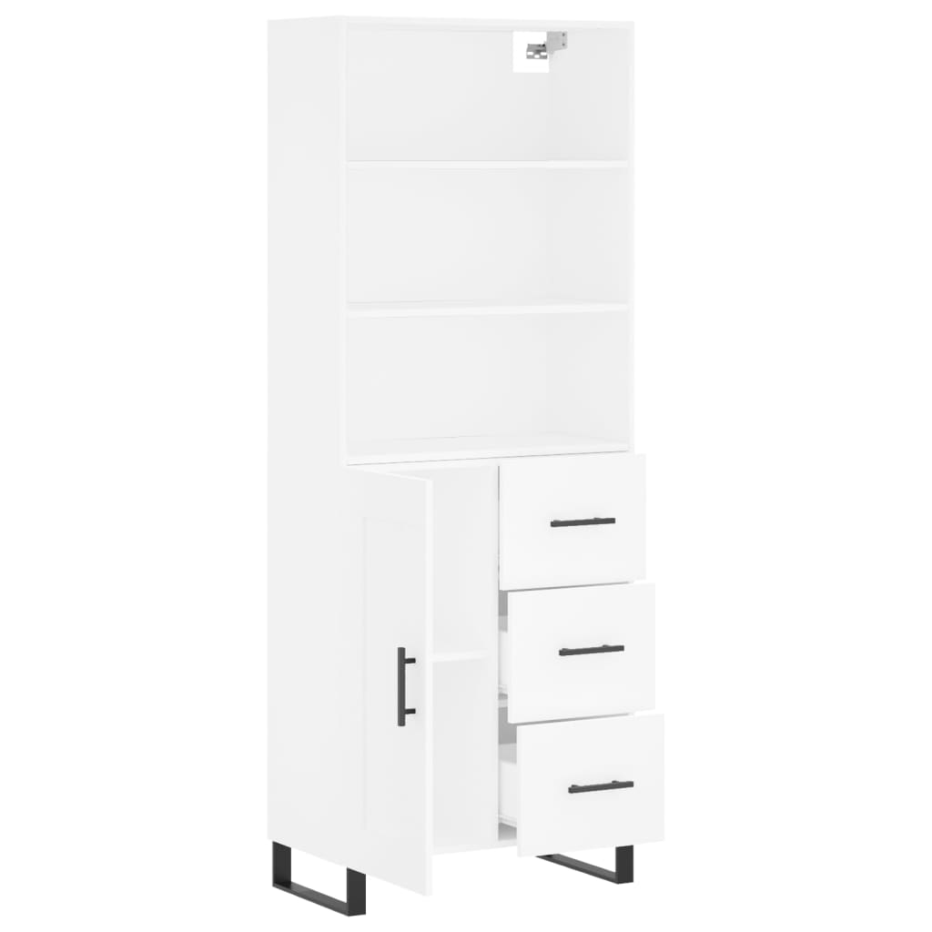 Highboard Weiß 69,5x34x180 cm Holzwerkstoff