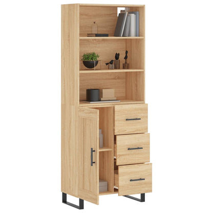 Highboard Sonoma-Eiche 69,5x34x180 cm Holzwerkstoff