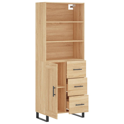 Highboard Sonoma-Eiche 69,5x34x180 cm Holzwerkstoff