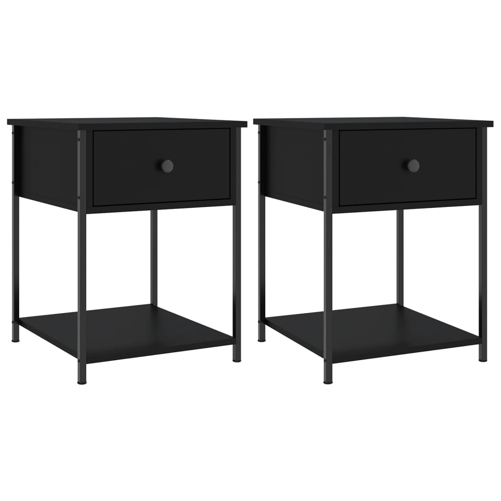 Nachttische 2 Stk. Schwarz 44x45x58 cm Holzwerkstoff