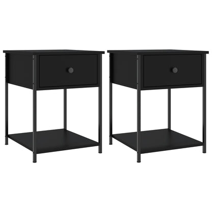 Nachttische 2 Stk. Schwarz 44x45x58 cm Holzwerkstoff