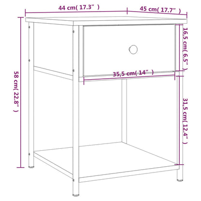 Nachttisch Braun Eichen-Optik 44x45x58 cm Holzwerkstoff