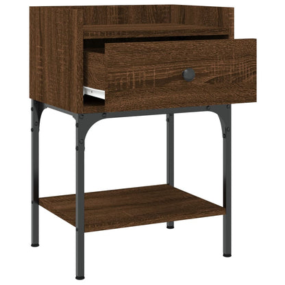 Nachttische 2 Stk. Braun Eichen-Optik 40,5x31x60 Holzwerkstoff