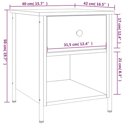 Nachttisch Grau Sonoma-Eiche 40x42x50 cm Holzwerkstoff