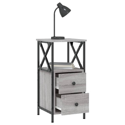 Nachttische 2 Stk. Grau Sonoma 34x35,5x70 cm Holzwerkstoff