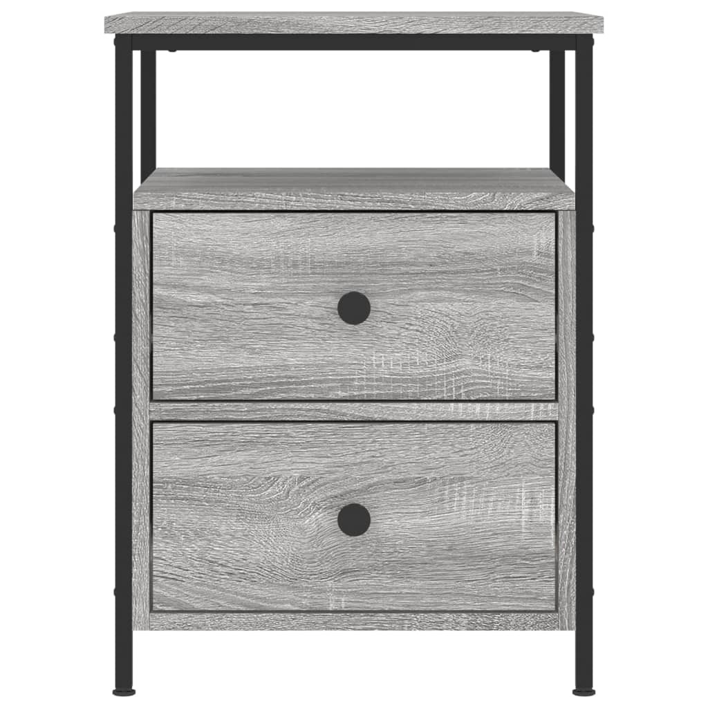 Nachttische 2 Stk. Grau Sonoma 44x45x60 cm Holzwerkstoff