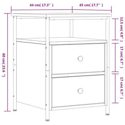 Nachttisch Braun Eichen-Optik 44x45x60 cm Holzwerkstoff