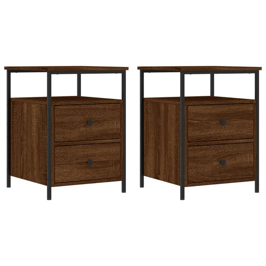 Nachttische 2 Stk. Braun Eichen-Optik 44x45x60 cm Holzwerkstoff