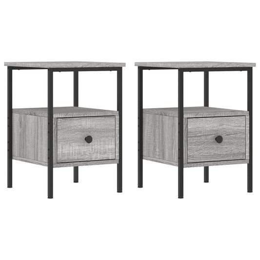 Nachttische 2 Stk. Grau Sonoma 34x36x50 cm Holzwerkstoff
