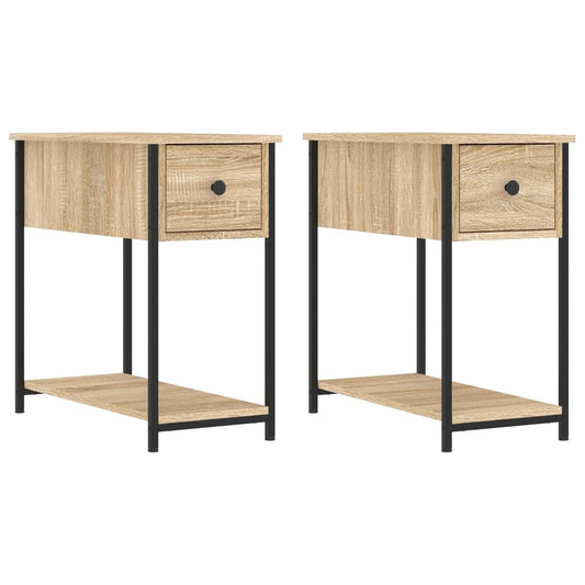 Nachttische 2 Stk. Sonoma-Eiche 30x60x60 cm Holzwerkstoff