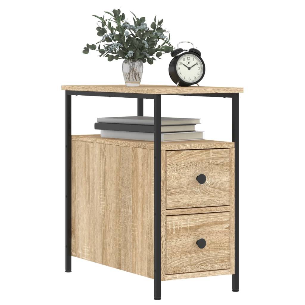 Nachttische 2 Stk. Sonoma-Eiche 30x60x60 cm Holzwerkstoff