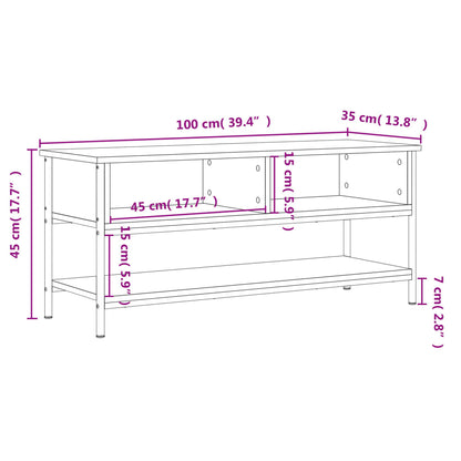 TV-skab Sort 100x35x45 cm Træ Materiale