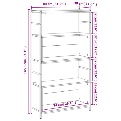 Bücherregal Braun Eichen-Optik 80x30x145,5 cm Holzwerkstoff