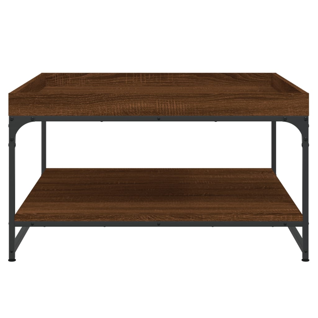 Couchtisch Braun Eichen-Optik 80x80x45 cm Holzwerkstoff Eisen