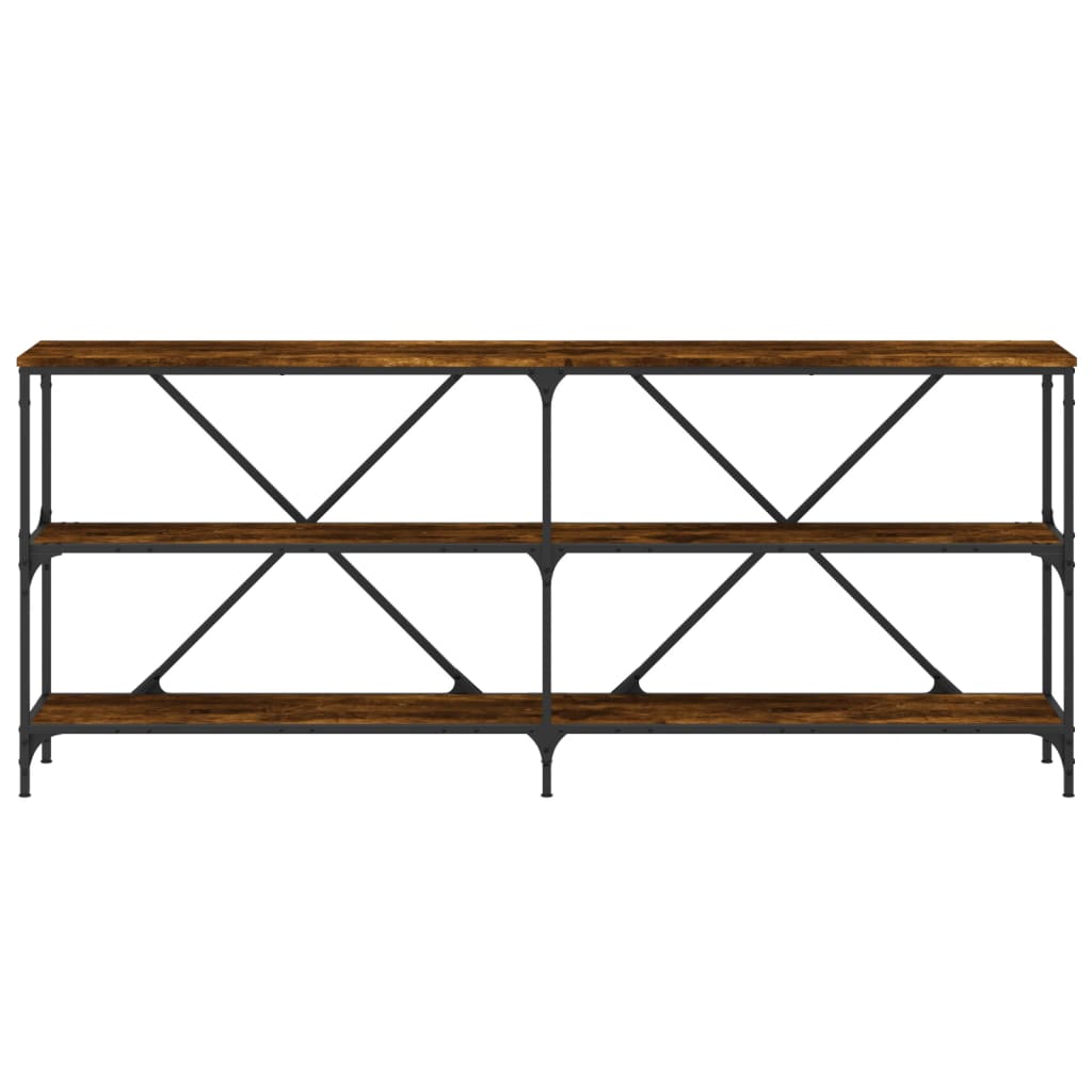 Konsolentisch Räuchereiche 180x30x75 cm Holzwerkstoff und Eisen