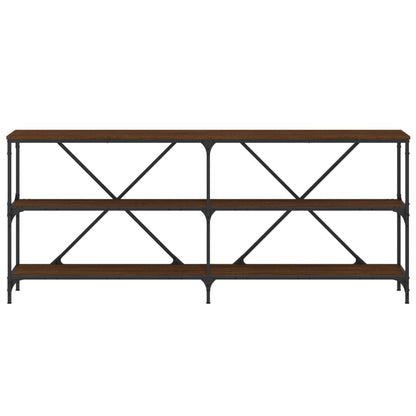 Konsolentisch Braun Eiche 180x30x75 cm Holzwerkstoff und Eisen