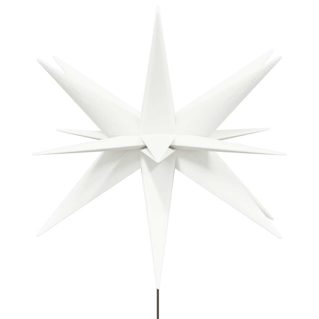 LED-Weihnachtssterne 3 Stk. mit Erdspießen Faltbar Weiß 57 cm