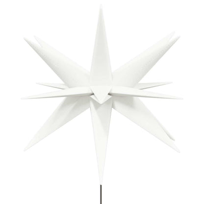 LED-Weihnachtssterne 3 Stk. mit Erdspießen Faltbar Weiß 57 cm