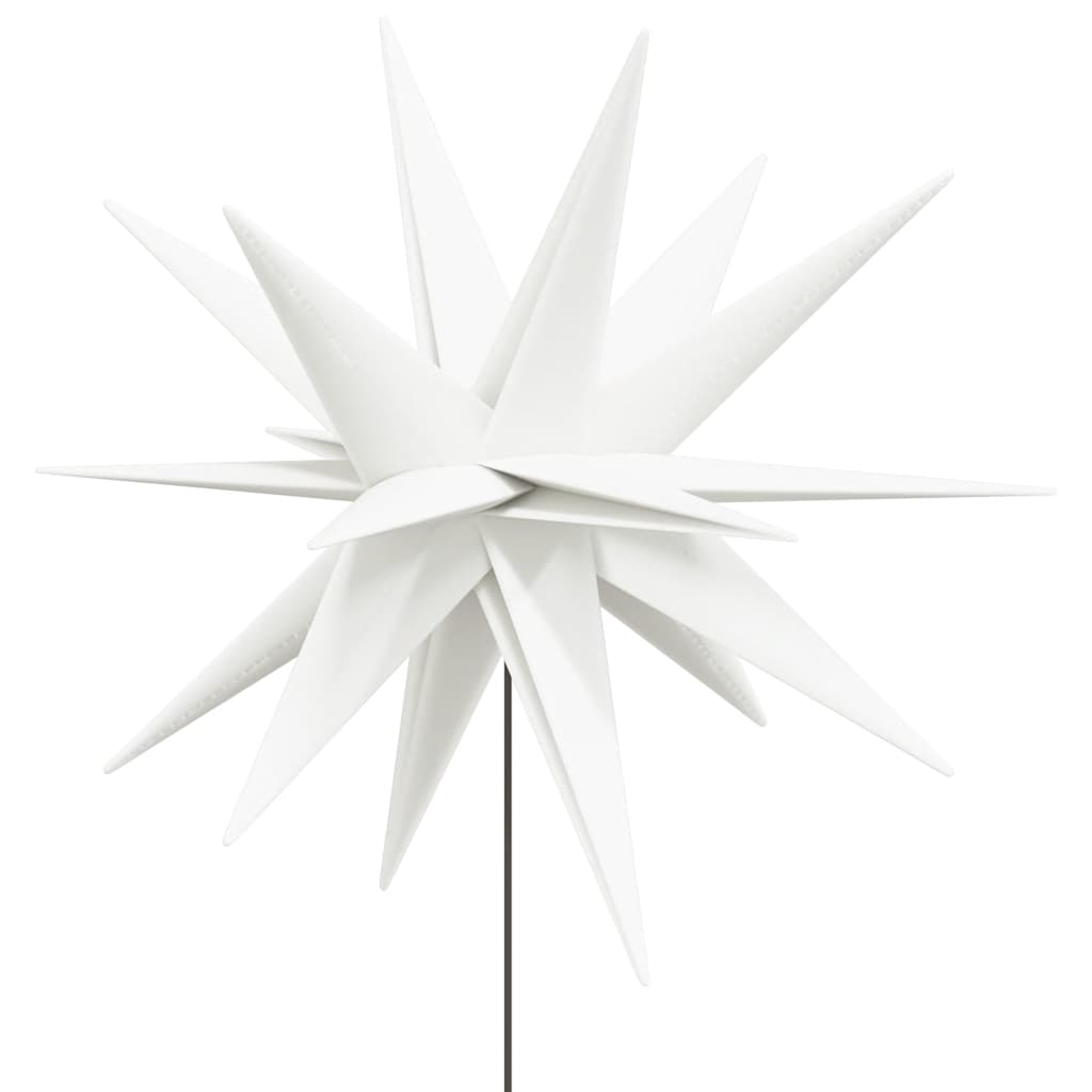 LED-Weihnachtssterne 3 Stk. mit Erdspießen Faltbar Weiß 57 cm