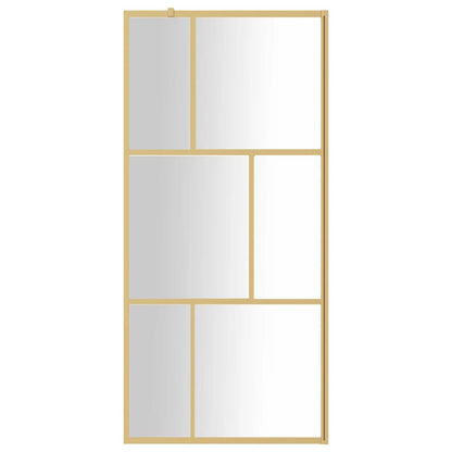Duschwand für Begehbare Dusche mit ESG Klarglas Golden 90x195cm