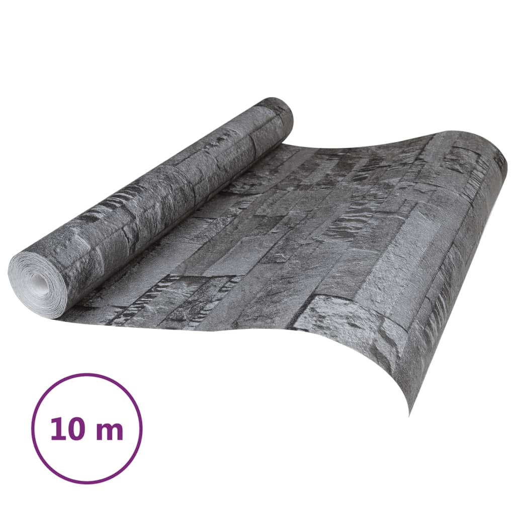 Vliestapete 3D Steinoptik Schwarz 10x0,53 m