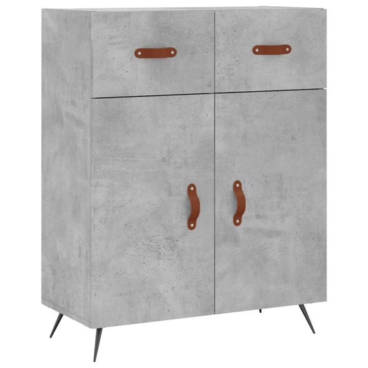 Skænk Beton Grå 69,5x34x90 cm Træ Materiale