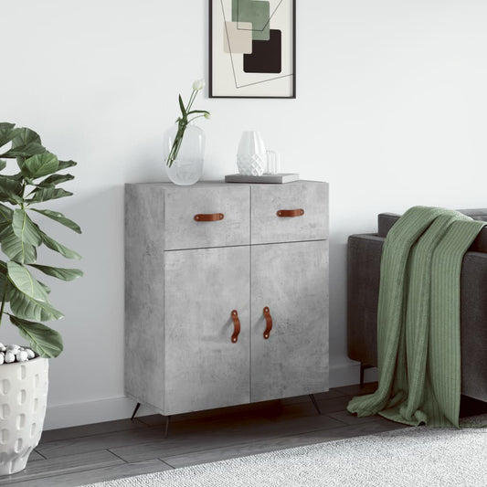 Skænk Beton Grå 69,5x34x90 cm Træ Materiale