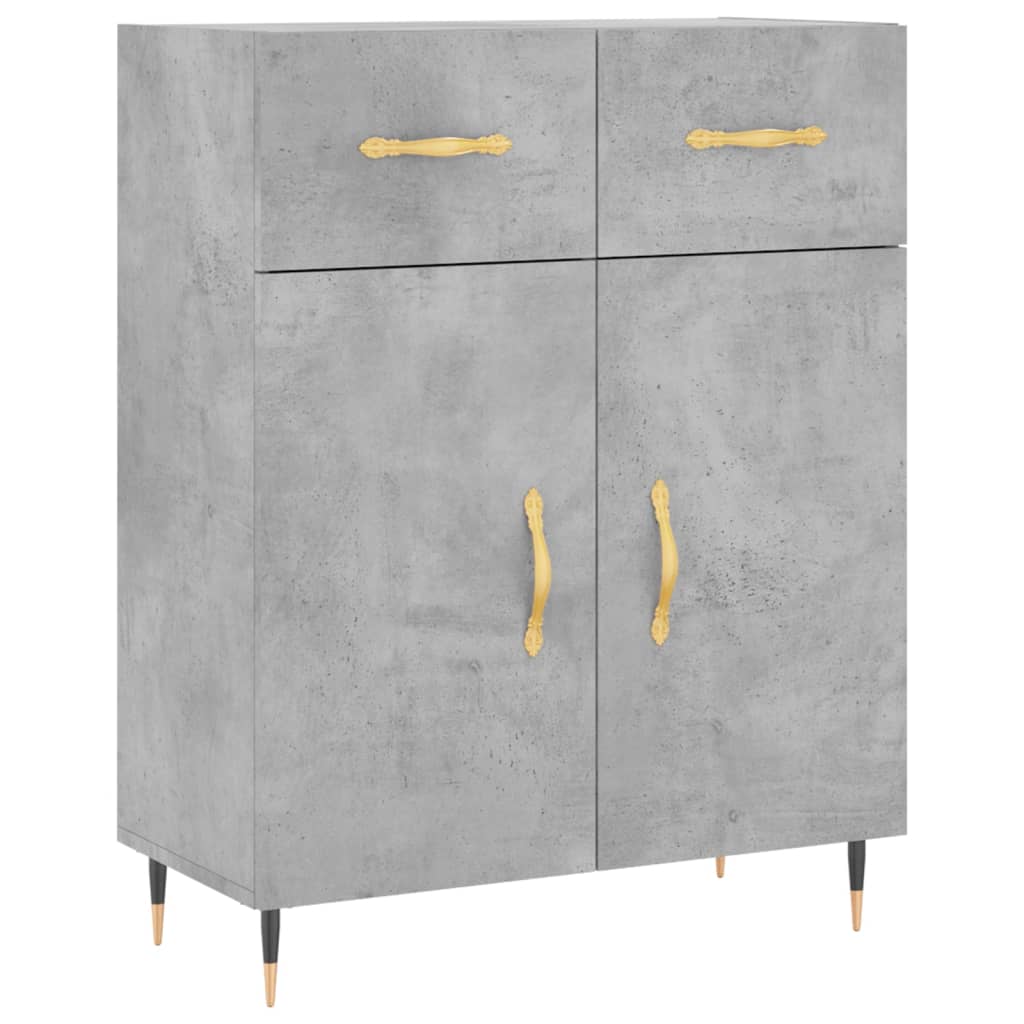 Skænk Beton Grå 69,5x34x90 cm Træ Materiale