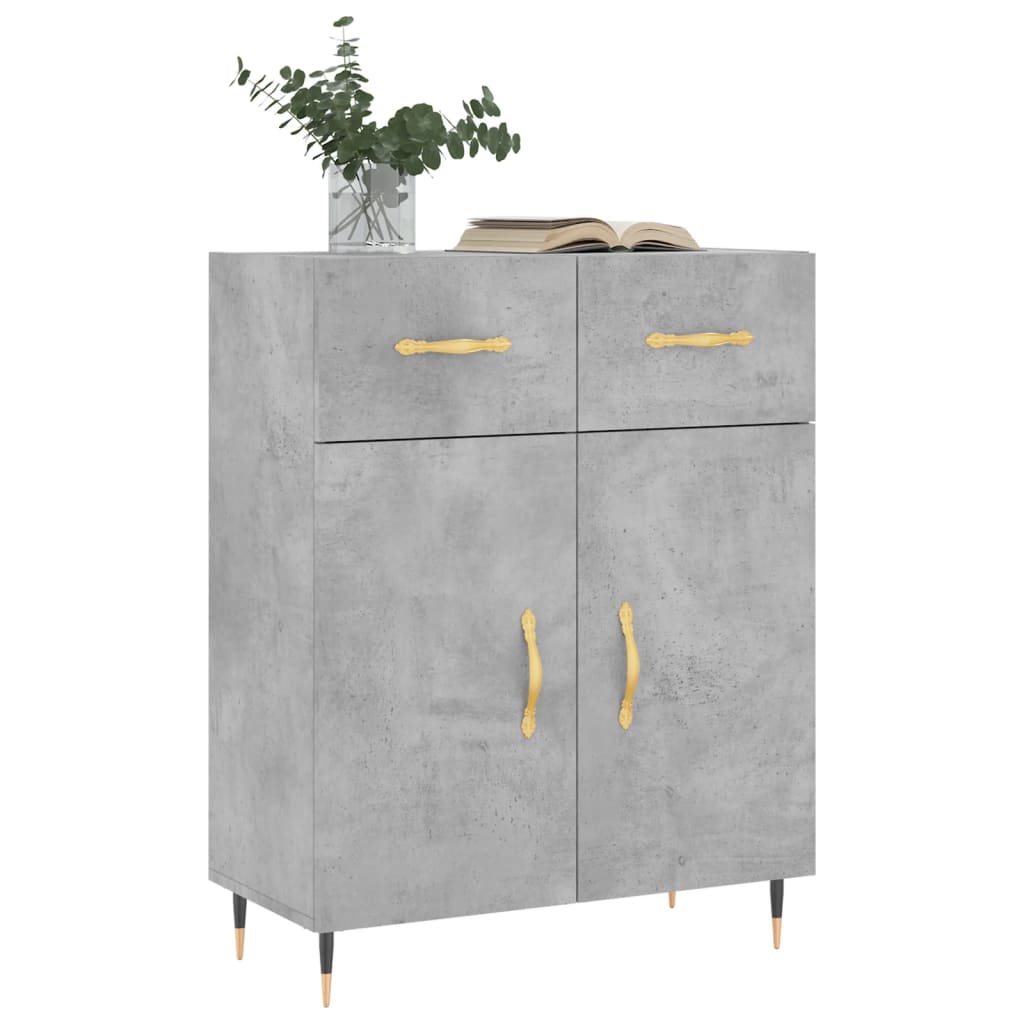 Skænk Beton Grå 69,5x34x90 cm Træ Materiale