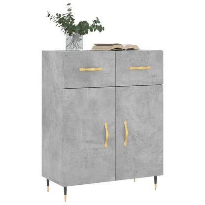Skænk Beton Grå 69,5x34x90 cm Træ Materiale