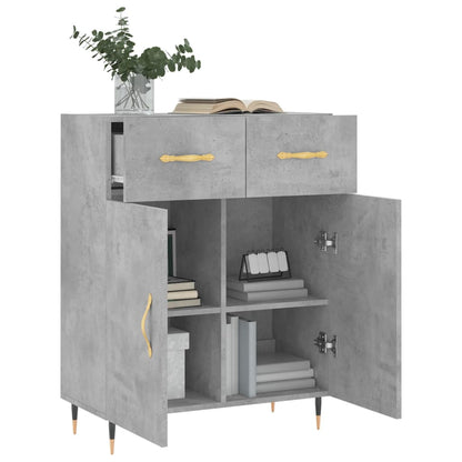 Skænk Beton Grå 69,5x34x90 cm Træ Materiale