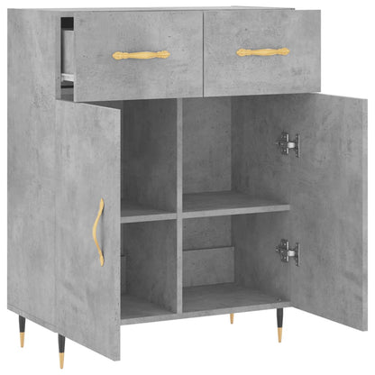 Skænk Beton Grå 69,5x34x90 cm Træ Materiale