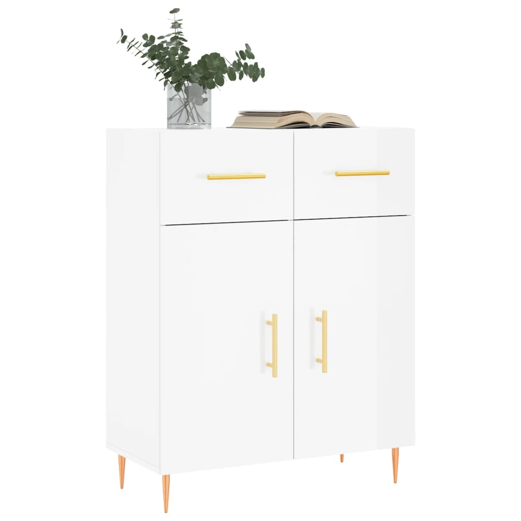 Sideboard Hochglanz-Weiß 69,5x34x90 cm Holzwerkstoff