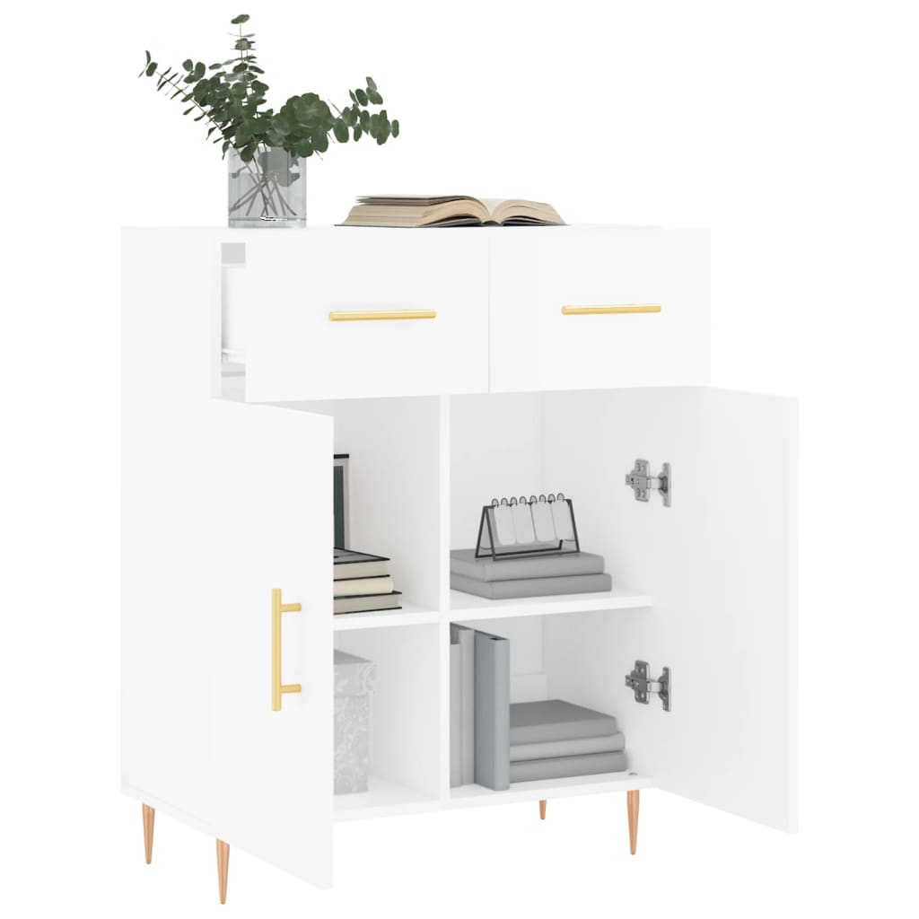 Sideboard Hochglanz-Weiß 69,5x34x90 cm Holzwerkstoff