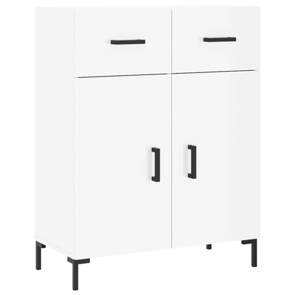 Skænk Højglans Hvid 69,5x34x90 cm Træmateriale