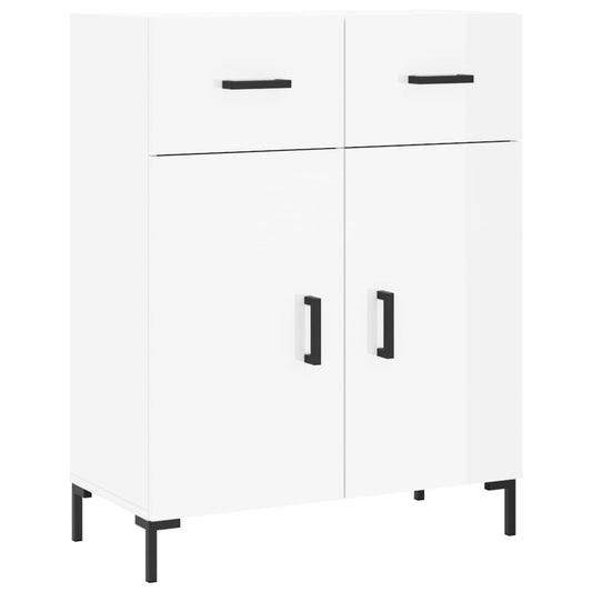 Skænk Højglans Hvid 69,5x34x90 cm Træmateriale