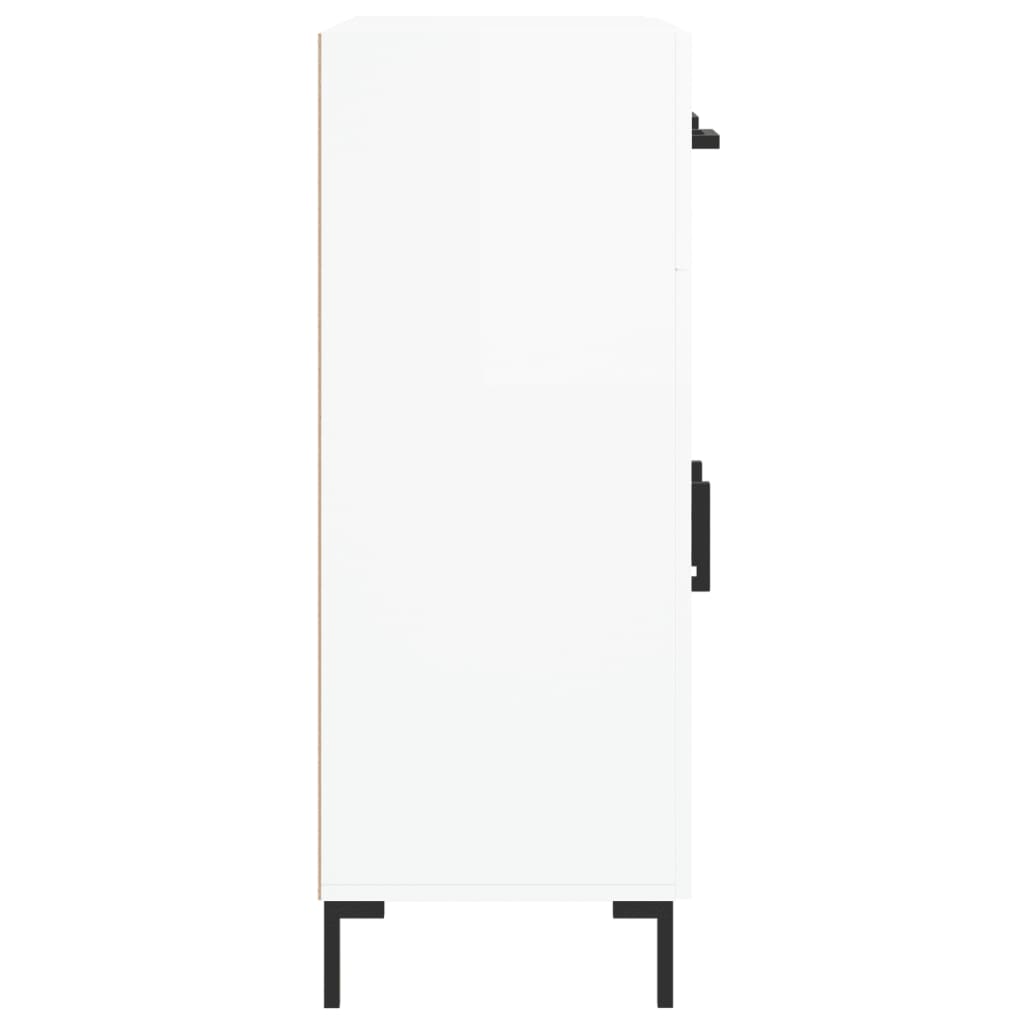 Skænk Højglans Hvid 69,5x34x90 cm Træmateriale
