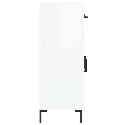 Skænk Højglans Hvid 69,5x34x90 cm Træmateriale