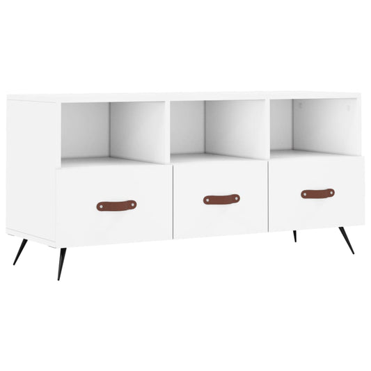 TV-skab Hvid 102x36x50 cm Træ Materiale