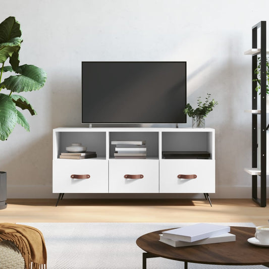 TV-skab Hvid 102x36x50 cm Træ Materiale